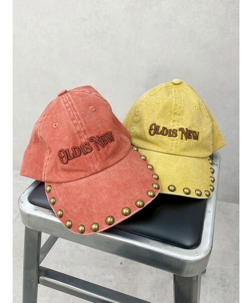 EVRIS（エヴリス）の「スタッズモチーフオリジナルCAP（キャップ・レディース・レッド/マスタード・FREE）」の6枚目の写真