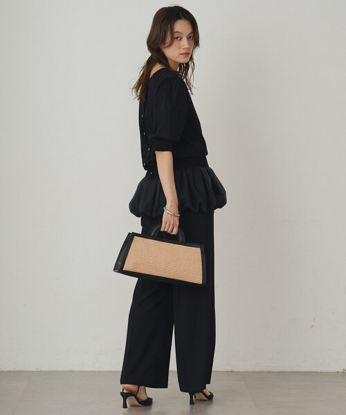 LOUNGEDRESS(ラウンジドレス)の「シアー半袖2WAYニットカーデ(ニット/セーター・レディース・ブラック/ベージュ/オフホワイト/サックスブルー・FREE)」の20枚目の写真