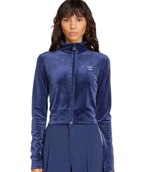 adidas(アディダス)の「adidas Essentials Velvet Fitted Track Top / アディダス エッセンシャルズ ベルベット フィッティド トラックトップ(ジャージ・レディース・インディゴブルー・L/M/S)」の8枚目の写真