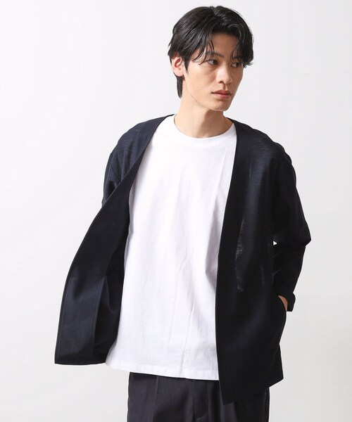 THE SHOP TK (ザ ショップ ティーケー )の「シャリルジャージ カーディガン 洗濯機OK/吸水速乾/イージーケア/セットアップ可(カーディガン/ボレロ・メンズ・ライトグレー/ベージュ/ネイビー・02/03/04)」の3枚目の写真