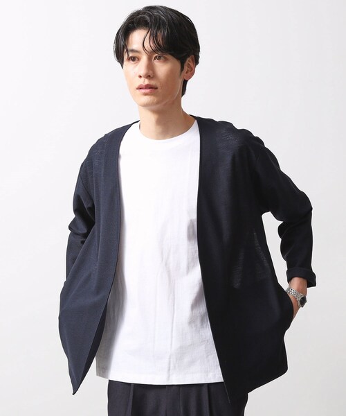 THE SHOP TK (ザ ショップ ティーケー )の「シャリルジャージ カーディガン 洗濯機OK/吸水速乾/イージーケア/セットアップ可(カーディガン/ボレロ・メンズ・ライトグレー/ベージュ/ネイビー・02/03/04)」の4枚目の写真
