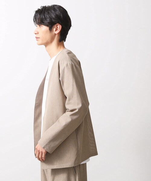 THE SHOP TK (ザ ショップ ティーケー )の「シャリルジャージ カーディガン 洗濯機OK/吸水速乾/イージーケア/セットアップ可(カーディガン/ボレロ・メンズ・ライトグレー/ベージュ/ネイビー・02/03/04)」の9枚目の写真