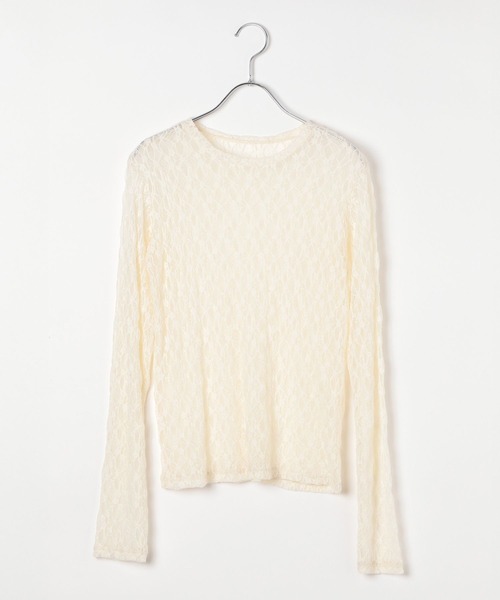 BAYFLOW(ベイフロー)の「カットレースロングスリーブ(Tシャツ/カットソー・レディース・ブラック/オフホワイト・FREE)」の13枚目の写真