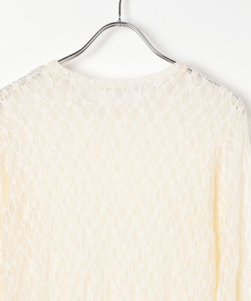 BAYFLOW(ベイフロー)の「カットレースロングスリーブ(Tシャツ/カットソー・レディース・ブラック/オフホワイト・FREE)」の5枚目の写真