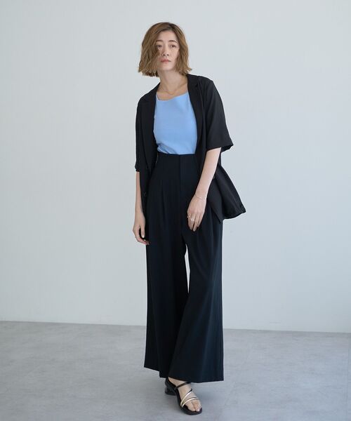 YECCA VECCA（イェッカヴェッカ）の「ハーフスリーブライトジャケット（テーラードジャケット・レディース・ブラック/ブラウン・FREE）」の21枚目の写真