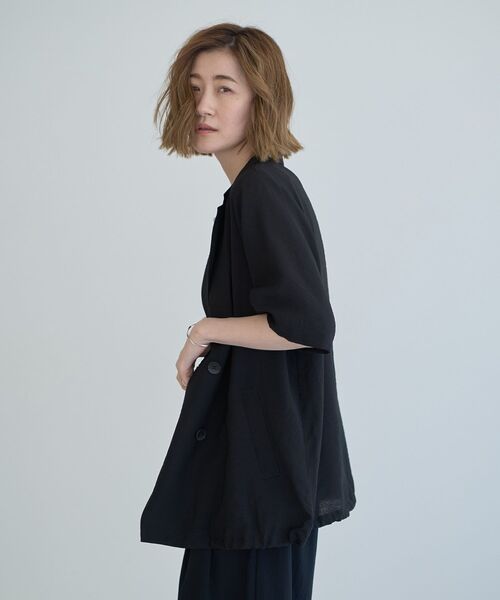 YECCA VECCA（イェッカヴェッカ）の「ハーフスリーブライトジャケット（テーラードジャケット・レディース・ブラック/ブラウン・FREE）」の18枚目の写真