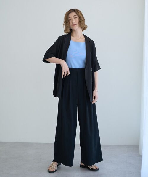 YECCA VECCA（イェッカヴェッカ）の「ハーフスリーブライトジャケット（テーラードジャケット・レディース・ブラック/ブラウン・FREE）」の16枚目の写真