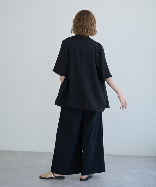 YECCA VECCA（イェッカヴェッカ）の「ハーフスリーブライトジャケット（テーラードジャケット・レディース・ブラック/ブラウン・FREE）」の13枚目の写真