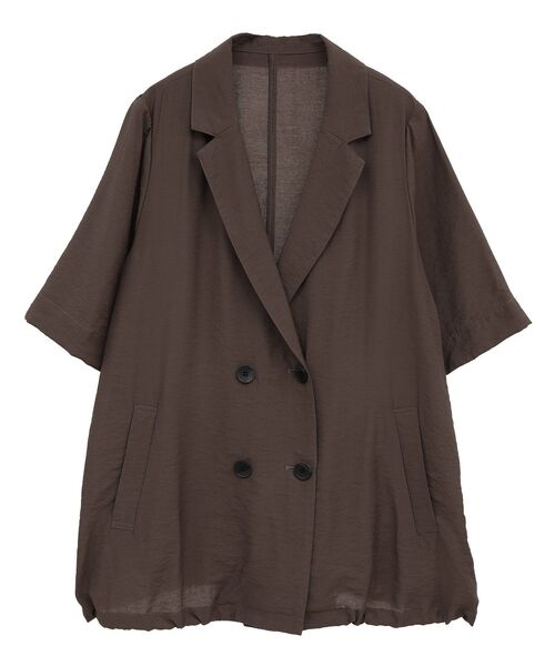 YECCA VECCA（イェッカヴェッカ）の「ハーフスリーブライトジャケット（テーラードジャケット・レディース・ブラック/ブラウン・FREE）」の12枚目の写真