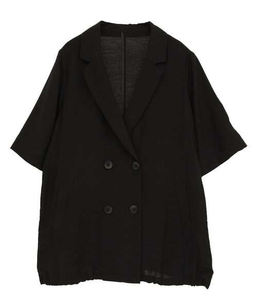 YECCA VECCA（イェッカヴェッカ）の「ハーフスリーブライトジャケット（テーラードジャケット・レディース・ブラック/ブラウン・FREE）」の3枚目の写真