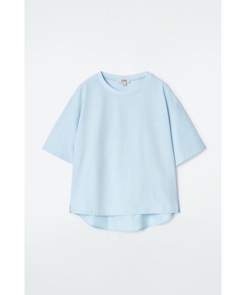 COS（コス）の「コントラストパネルTシャツ（Tシャツ/カットソー・レディース・ライトブルー/オフホワイト・M/S/XS/L）」の7枚目の写真