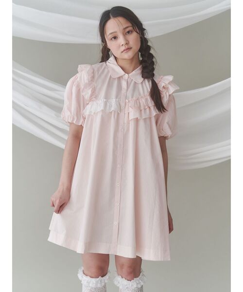 美品 メリージェニー フリル ガウン ワンピース セット 値下げ 即日発送 セール】stripe frillfrill ワンピース（ワンピース）｜merry
