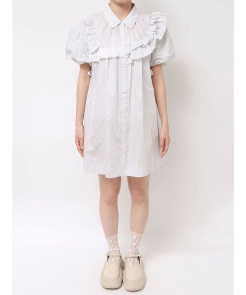 merry jenny stripe frillfrill ワンピース　ブルー メリージェニー merry jenny stripe frillfrill ワンピース
