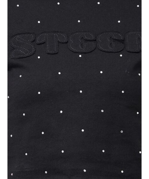 jouetie（ジュエティ）の「ラインストーンロゴTシャツ（Tシャツ/カットソー・レディース・ブラック/オフホワイト・MEDIUM）」の8枚目の写真