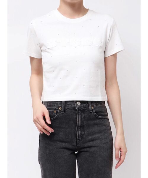 jouetie（ジュエティ）の「ラインストーンロゴTシャツ（Tシャツ/カットソー・レディース・ブラック/オフホワイト・MEDIUM）」の9枚目の写真