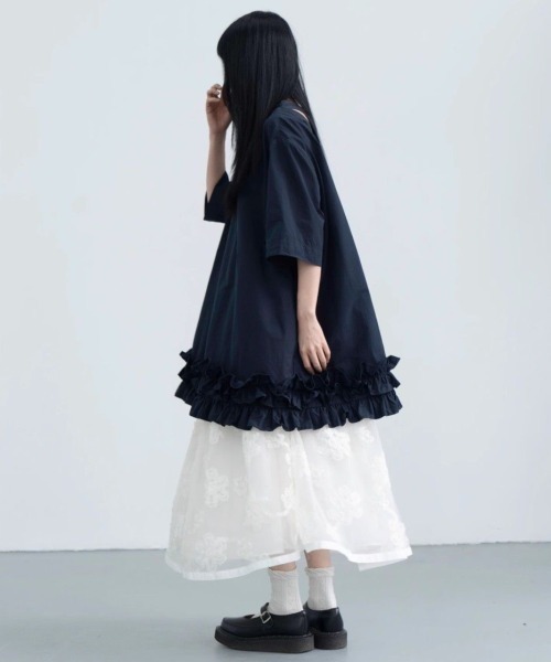 ★boohoo★ EMBROIDERED フリル ヘム マキシ ワンピース セール】フリルヘムワンピース（ワンピース）｜MONO8（モノハチ