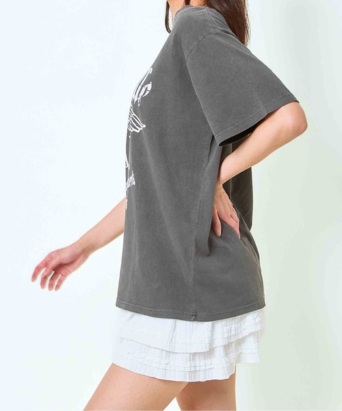 GORGE（ゴージ）の「《ワンショル×ロゴプリント》レディース ルーズTシャツ オーバーサイズ 半袖 春夏秋（Tシャツ/カットソー・レディース・A/カモフラージュ/B/ブラック・F）」の11枚目の写真