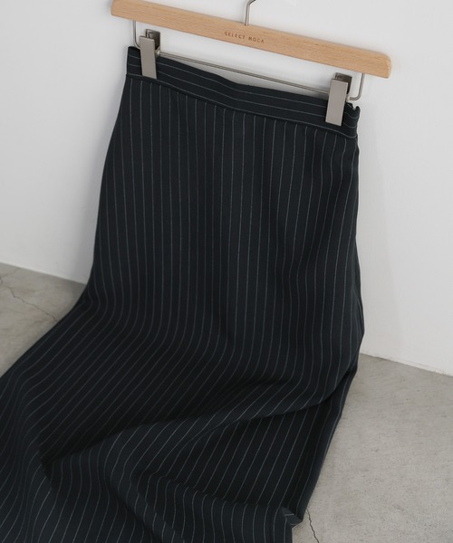 select MOCA（セレクトモカ）の「ピンストライプロングスカート（スカート・レディース・ネイビー/グレー・LARGE/MEDIUM）」の5枚目の写真