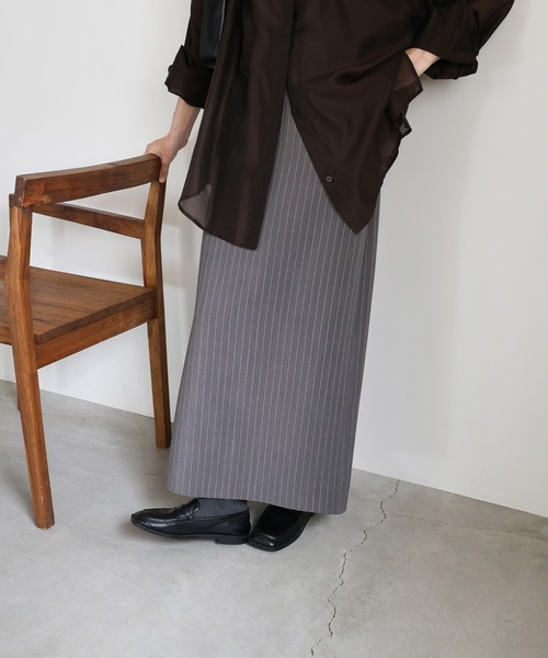 セール】ピンストライプロングスカート（スカート）｜select MOCA