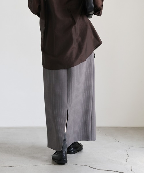 select MOCA（セレクトモカ）の「ピンストライプロングスカート（スカート・レディース・ネイビー/グレー・LARGE/MEDIUM）」の9枚目の写真