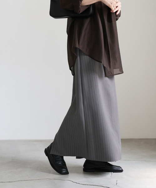 select MOCA（セレクトモカ）の「ピンストライプロングスカート（スカート・レディース・ネイビー/グレー・LARGE/MEDIUM）」の12枚目の写真