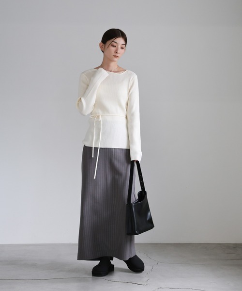 セール】ピンストライプロングスカート（スカート）｜select MOCA