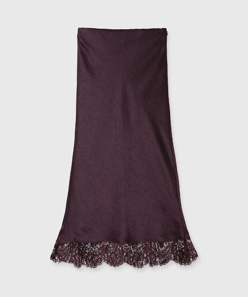 anuans レースレイヤードサテンナロースカート レースレイヤードサテンナロースカート