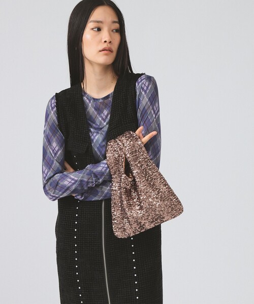 Ray BEAMS（レイビームス）の「スパンコール バッグ（トートバッグ・レディース・ブラック/ホワイト/ピンク/ブラウン・ONE SIZE）」の4枚目の写真