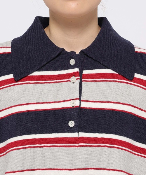 LOWRYS FARM（ローリーズファーム）の「ラガーニットプルオーバーＬＳ　581147（ニット/セーター・レディース・ブラウン/ネイビー・FREE）」の14枚目の写真