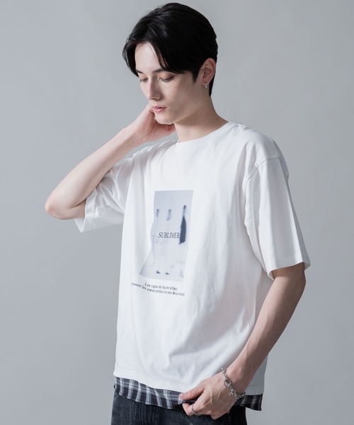 BROWNY（ブラウニー）の「BROWNY/チェックドッキングT（Tシャツ/カットソー・メンズ・ブラック/ホワイト・LARGE/MEDIUM）」の8枚目の写真
