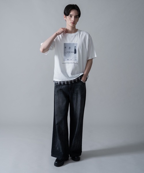 BROWNY（ブラウニー）の「BROWNY/チェックドッキングT（Tシャツ/カットソー・メンズ・ブラック/ホワイト・LARGE/MEDIUM）」の9枚目の写真