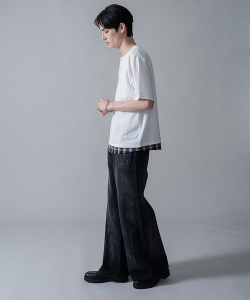 BROWNY（ブラウニー）の「BROWNY/チェックドッキングT（Tシャツ/カットソー・メンズ・ブラック/ホワイト・LARGE/MEDIUM）」の11枚目の写真