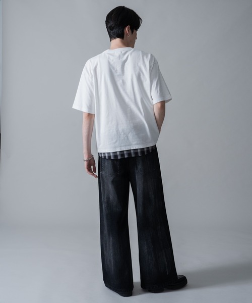 BROWNY（ブラウニー）の「BROWNY/チェックドッキングT（Tシャツ/カットソー・メンズ・ブラック/ホワイト・LARGE/MEDIUM）」の12枚目の写真