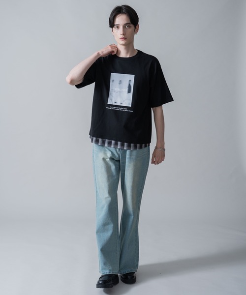 BROWNY（ブラウニー）の「BROWNY/チェックドッキングT（Tシャツ/カットソー・メンズ・ブラック/ホワイト・LARGE/MEDIUM）」の15枚目の写真