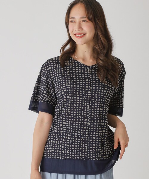 COUP DE CHANCE（クードシャンス）の「【手洗い可】リラクシージャージトップス（Tシャツ/カットソー・レディース・ネイビー/ホワイト/ナチュラル/ブラック/ネイビー系/ブラック系・38/34）」の6枚目の写真