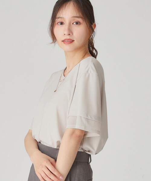 COUP DE CHANCE（クードシャンス）の「【手洗い可】リラクシージャージトップス（Tシャツ/カットソー・レディース・ネイビー/ホワイト/ナチュラル/ブラック/ネイビー系/ブラック系・38/34）」の13枚目の写真