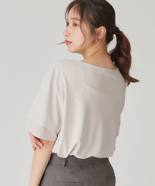 COUP DE CHANCE（クードシャンス）の「【手洗い可】リラクシージャージトップス（Tシャツ/カットソー・レディース・ネイビー/ホワイト/ナチュラル/ブラック/ネイビー系/ブラック系・38/34）」の14枚目の写真