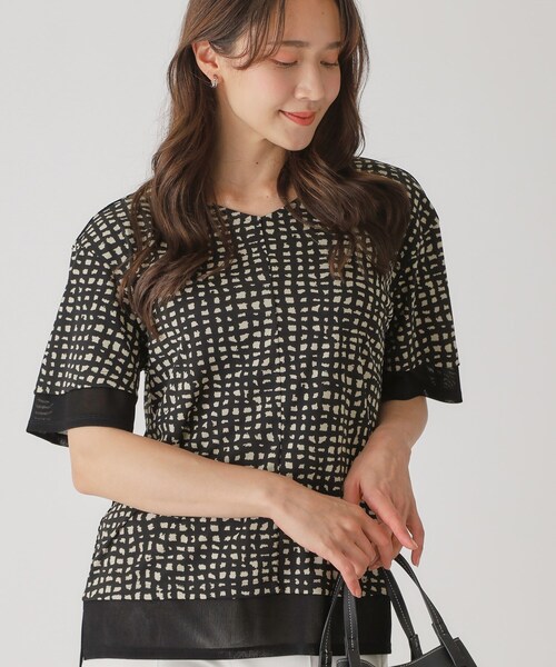 COUP DE CHANCE（クードシャンス）の「【手洗い可】リラクシージャージトップス（Tシャツ/カットソー・レディース・ネイビー/ホワイト/ナチュラル/ブラック/ネイビー系/ブラック系・38/34）」の18枚目の写真