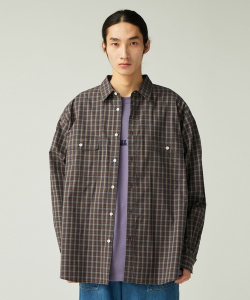 Snow Peak(スノーピーク)の「Snow Peak / Organic Cotton Ombre Check Shirt オーガニックコットン オンブレチェックシャツ(シャツ/ブラウス・メンズ・ブラウン/ブルー・1/S/M/L/XL)」の1枚目の写真