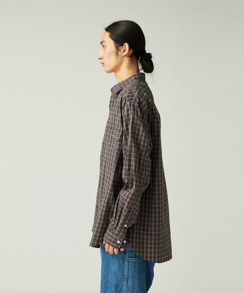 Snow Peak(スノーピーク)の「Snow Peak / Organic Cotton Ombre Check Shirt オーガニックコットン オンブレチェックシャツ(シャツ/ブラウス・メンズ・ブラウン/ブルー・1/S/M/L/XL)」の3枚目の写真