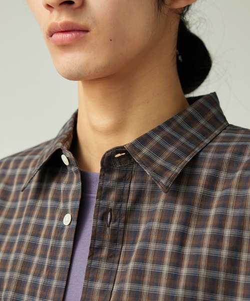 Snow Peak(スノーピーク)の「Snow Peak / Organic Cotton Ombre Check Shirt オーガニックコットン オンブレチェックシャツ(シャツ/ブラウス・メンズ・ブラウン/ブルー・1/S/M/L/XL)」の13枚目の写真