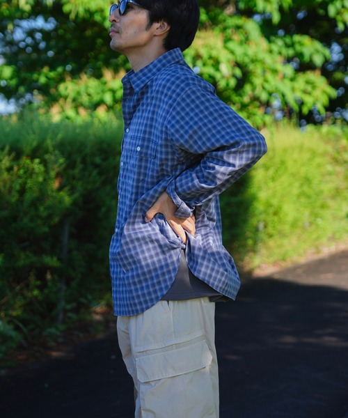 Snow Peak(スノーピーク)の「Snow Peak / Organic Cotton Ombre Check Shirt オーガニックコットン オンブレチェックシャツ(シャツ/ブラウス・メンズ・ブラウン/ブルー・1/S/M/L/XL)」の18枚目の写真