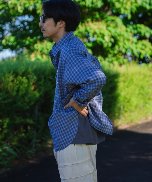 Snow Peak(スノーピーク)の「Snow Peak / Organic Cotton Ombre Check Shirt オーガニックコットン オンブレチェックシャツ(シャツ/ブラウス・メンズ・ブラウン/ブルー・1/S/M/L/XL)」の19枚目の写真