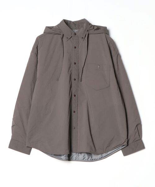GYMPHLEX（ジムフレックス）の「Gymphlex/ジムフレックス　ボタンダウンフーデッドロングスリーブシャツ　B.D. HOODED LONG SLEEVE SHIRT　GY-B0412 DNT（その他アウター・レディース・チャコールグレー/クリーム・14）」の19枚目の写真