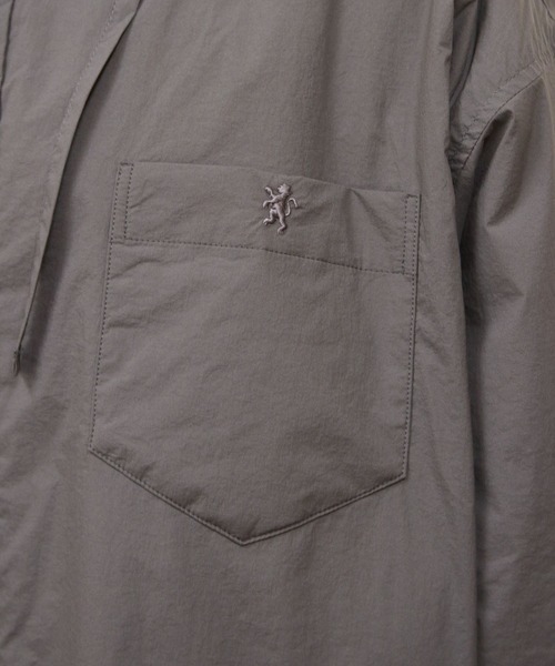 GYMPHLEX（ジムフレックス）の「Gymphlex/ジムフレックス　ボタンダウンフーデッドロングスリーブシャツ　B.D. HOODED LONG SLEEVE SHIRT　GY-B0412 DNT（その他アウター・レディース・チャコールグレー/クリーム・14）」の13枚目の写真