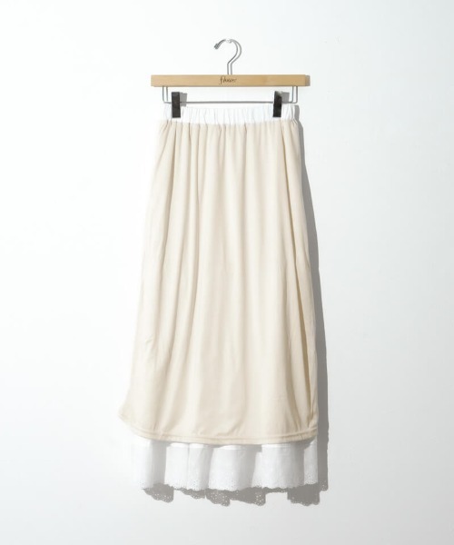 flower(フラワー)の「ブルームコットンスカート(スカート・レディース・ホワイト/ブラウン・FREE)」の21枚目の写真