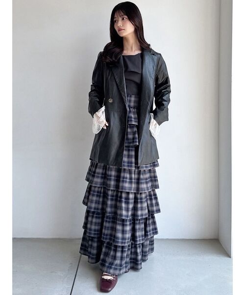 RESEXXY（リゼクシー）の「オーバーラップフリルスカート（スカート・レディース・イエロー/チャコールグレー/アイボリー・FREE）」の8枚目の写真