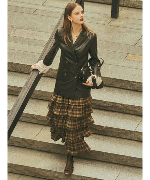 RESEXXY（リゼクシー）の「オーバーラップフリルスカート（スカート・レディース・イエロー/チャコールグレー/アイボリー・FREE）」の16枚目の写真