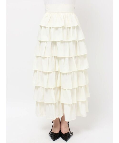 RESEXXY（リゼクシー）の「オーバーラップフリルスカート（スカート・レディース・イエロー/チャコールグレー/アイボリー・FREE）」の18枚目の写真