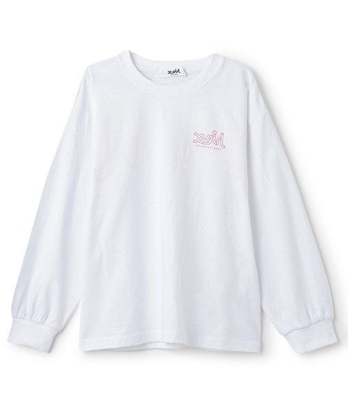 X-girl Stages(エックスガールステージス)の「ミルズロゴバックプリント長袖Tシャツ(Tシャツ/カットソー・キッズ・ホワイト/スモークピンク/ブラック・140cm/130cm/80cm/110cm/90cm/100cm/120cm)」の17枚目の写真
